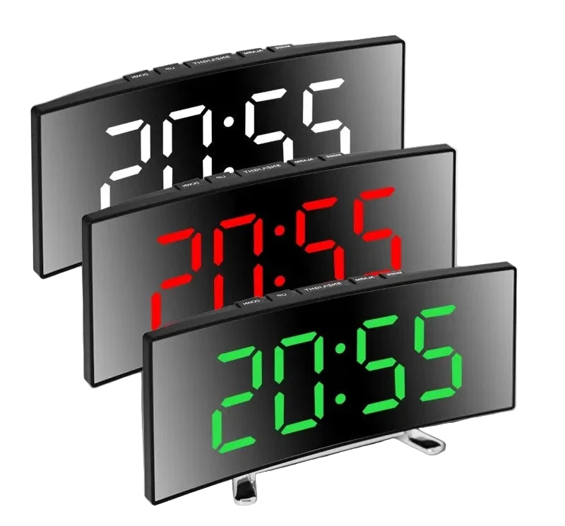 Nowoczesny ZEGAR LED z dużym wyświetlaczem – budzik, regulacja jasności