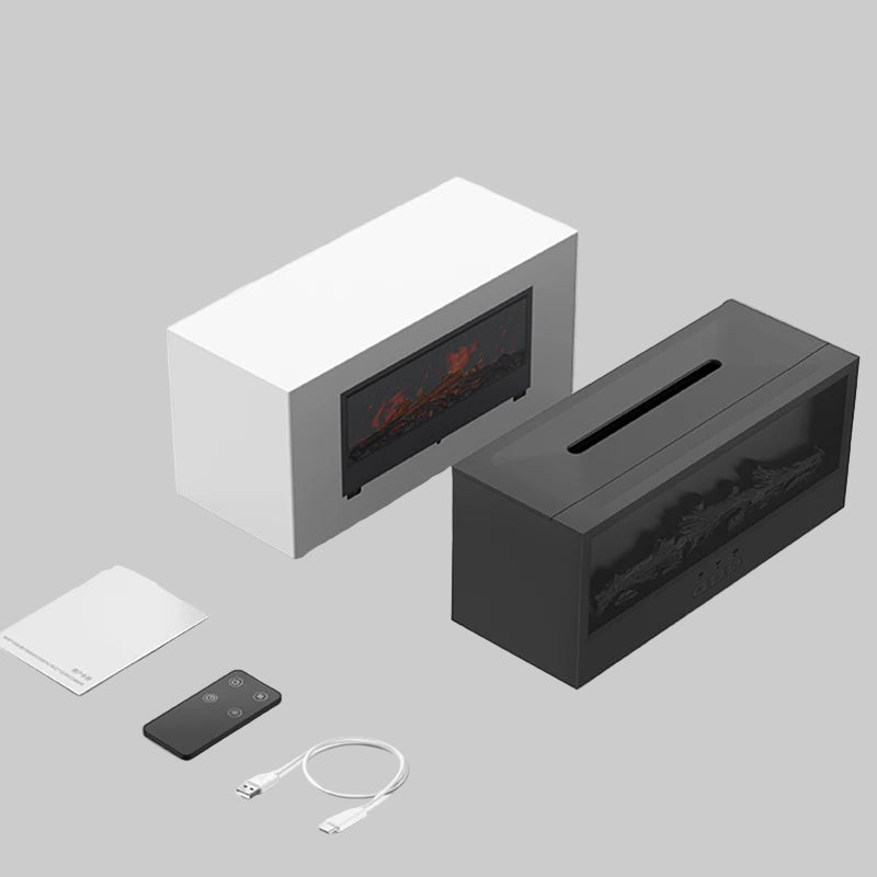 Aromatyczny nawilżacz z efektem Kominka LED – Dyfuzor Płomieni z Pilotem