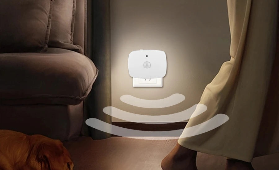 Lampka nocna LED do gniazdka – Czujnik Zmierzchu, 3 Tryby Światła