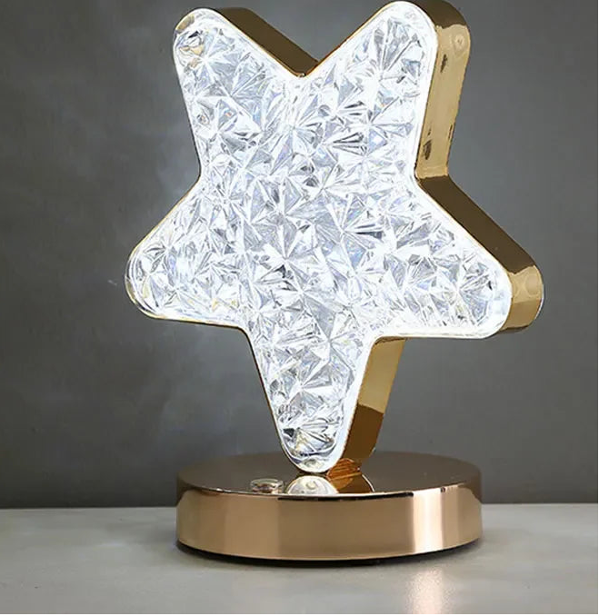 Dekoracyjna lampka LED księżyc lub gwiazda – Kryształowy efekt, Lampka Nocna