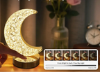 Dekoracyjna lampka LED księżyc lub gwiazda – Kryształowy efekt, Lampka Nocna